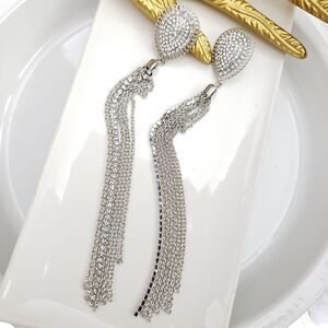 New! Zara Night Out Siler Tassel Post Earrings